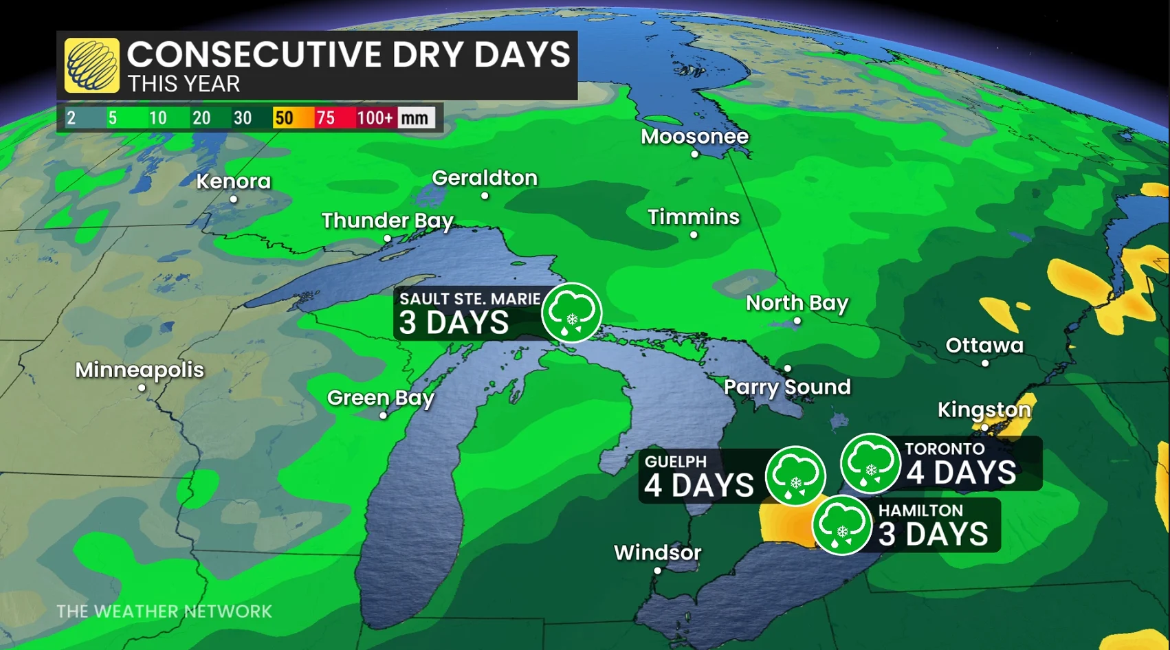 Ontario Consecutive Dry Days May 2026