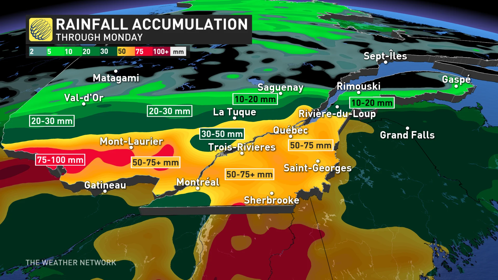 Ontario and Quebec weekend rain accumulation June 21 2024