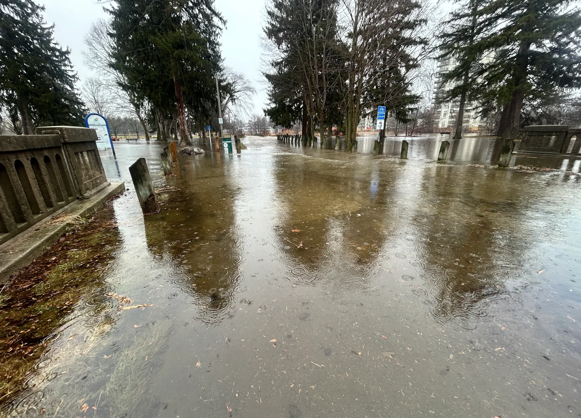 Mark Robinson: Riverside, Ontario. Localized flooding, water pooling, heavy rain. March 11, 2026