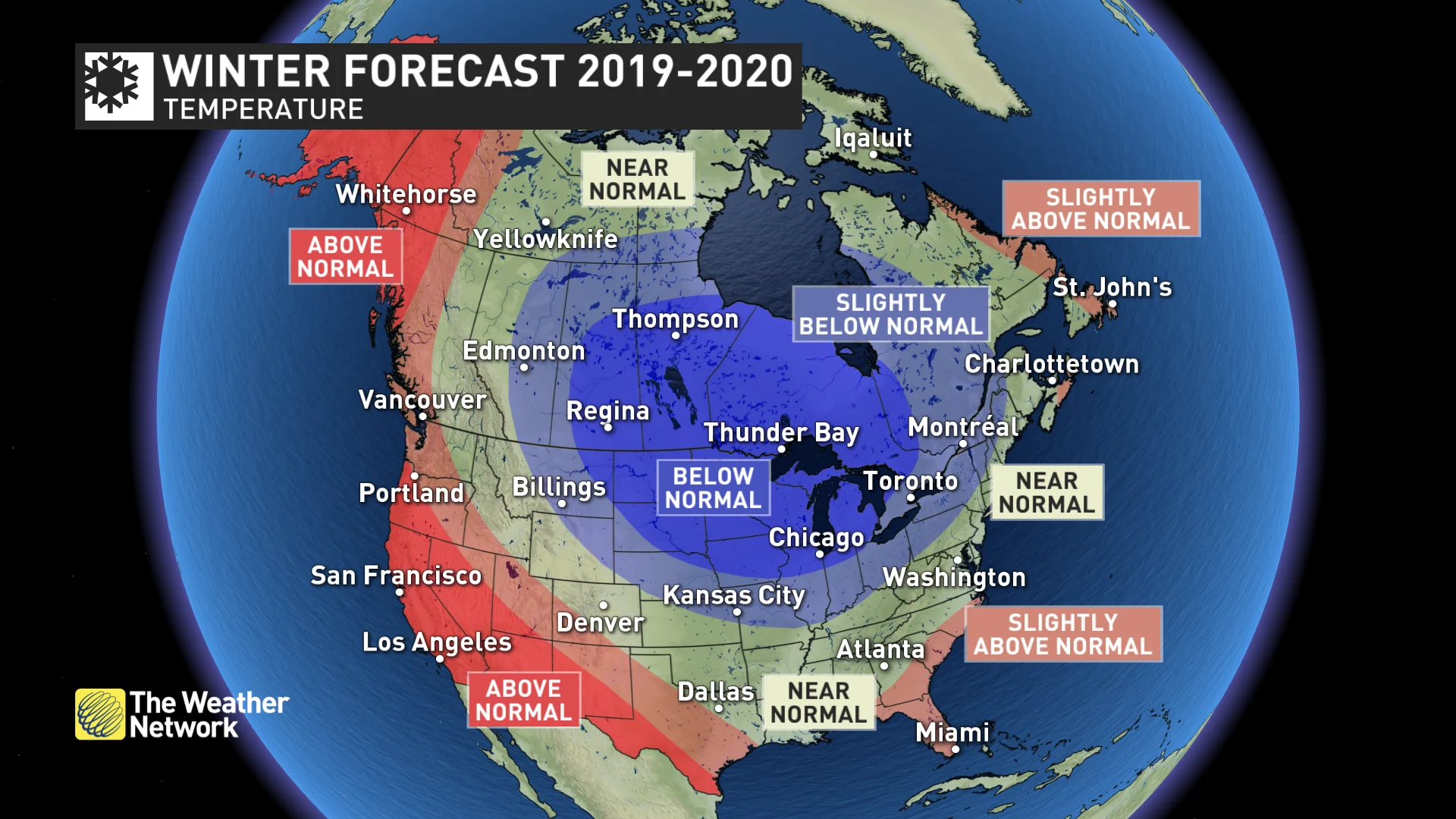 U.S. winter temperature forecast