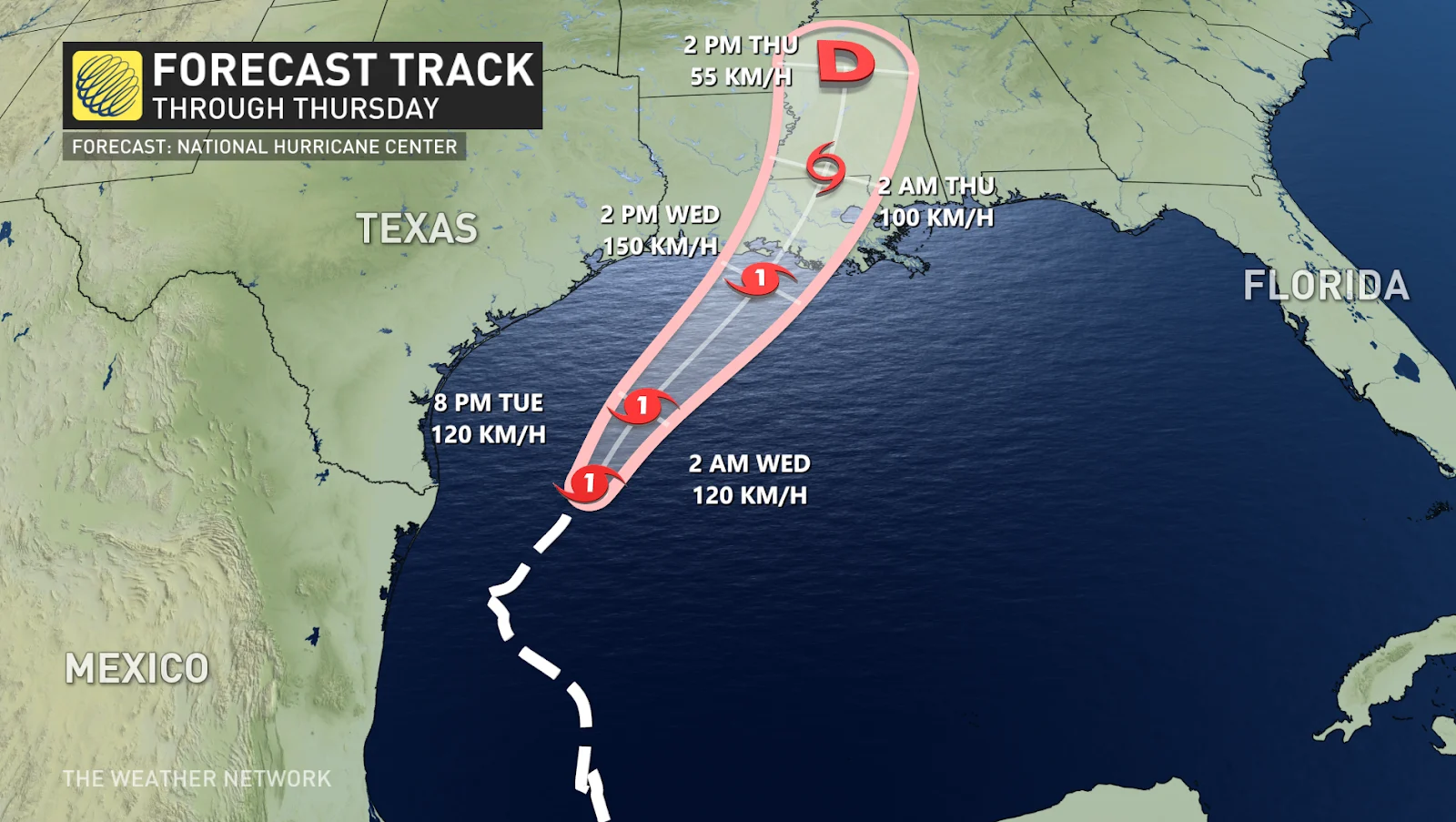 Baron - Francine forecast track Sept 10