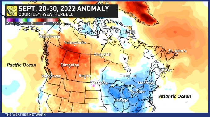 Late September 2022 Temperature Anomaly