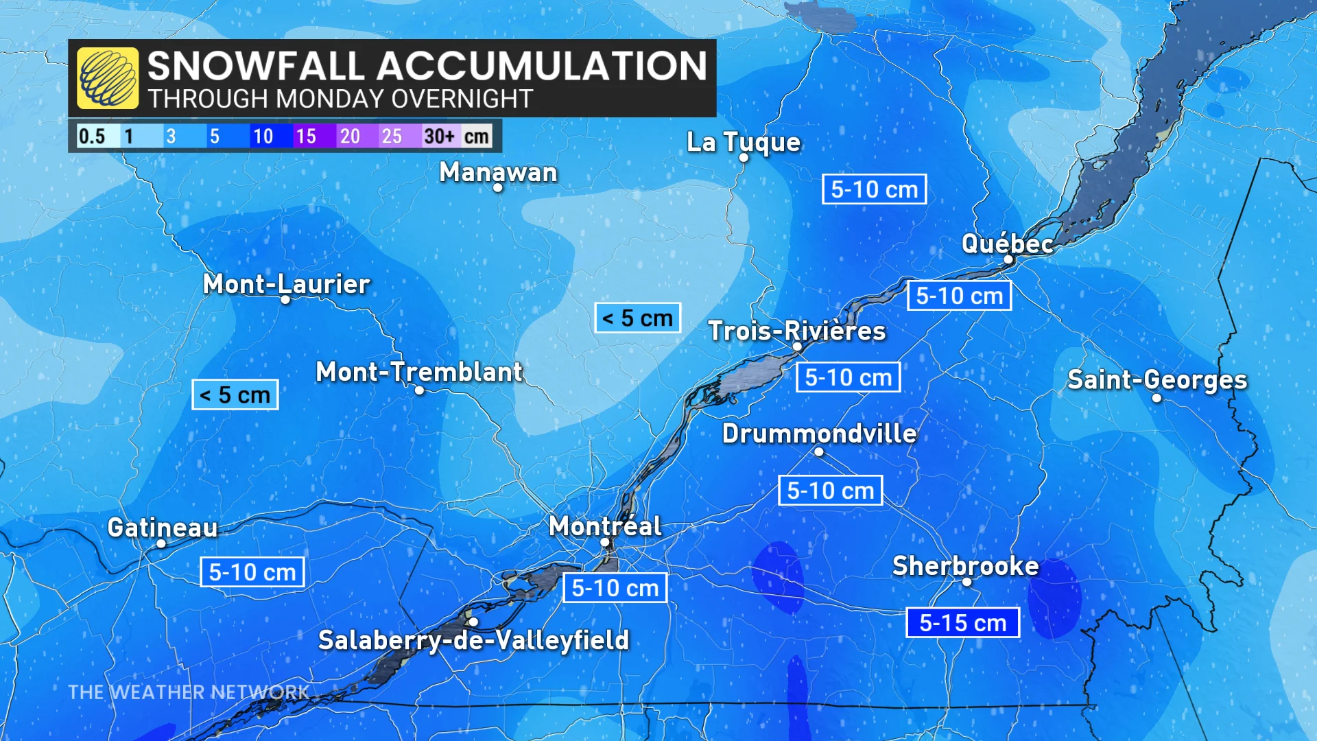 Baron - Quebec Monday snowfall - Feb3