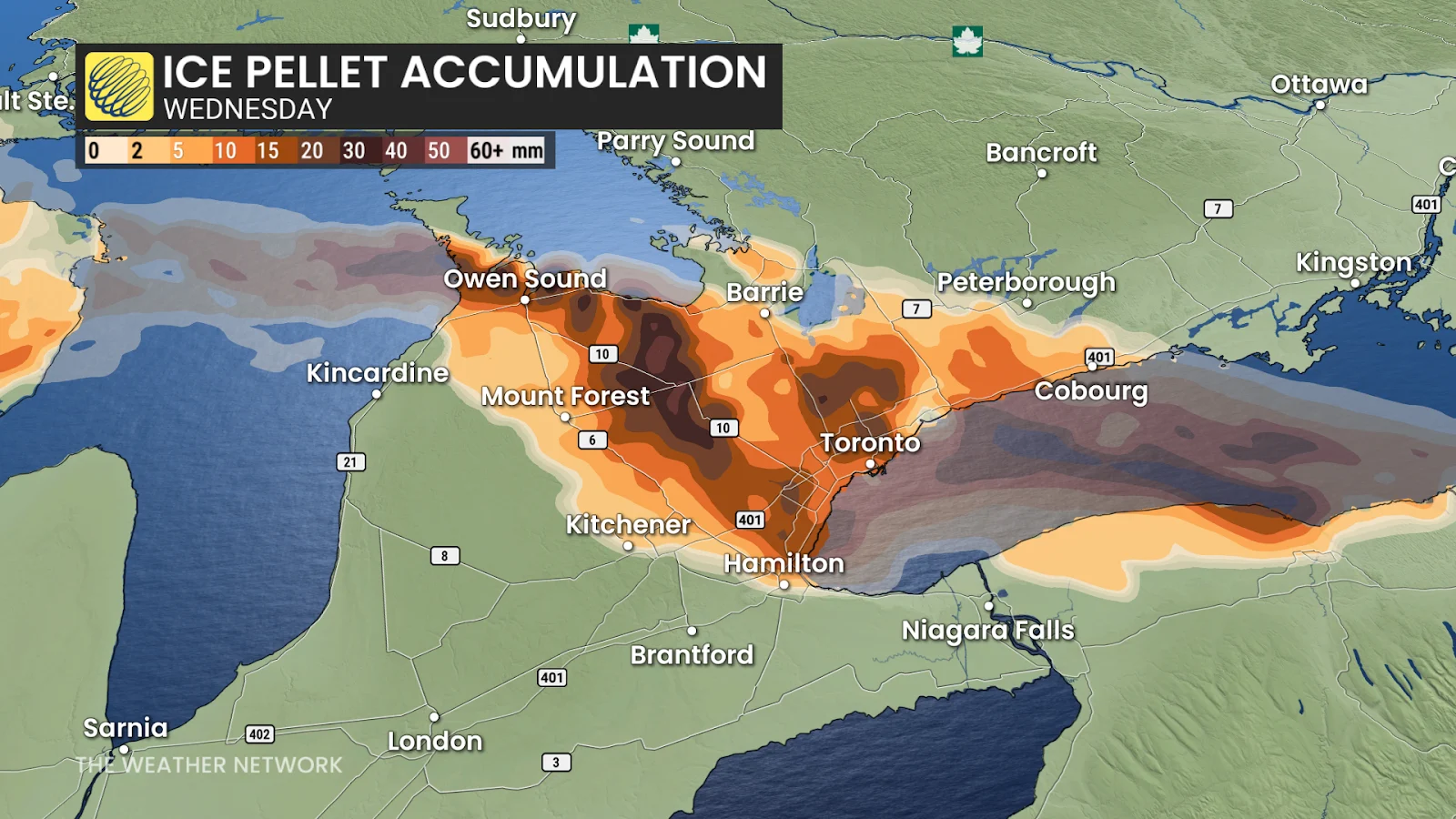 Ontario, Ice, Snow, Cold, Winter, Snowfall, Feb. 18., 2026. (The Weather Network/Kevin MacKay)