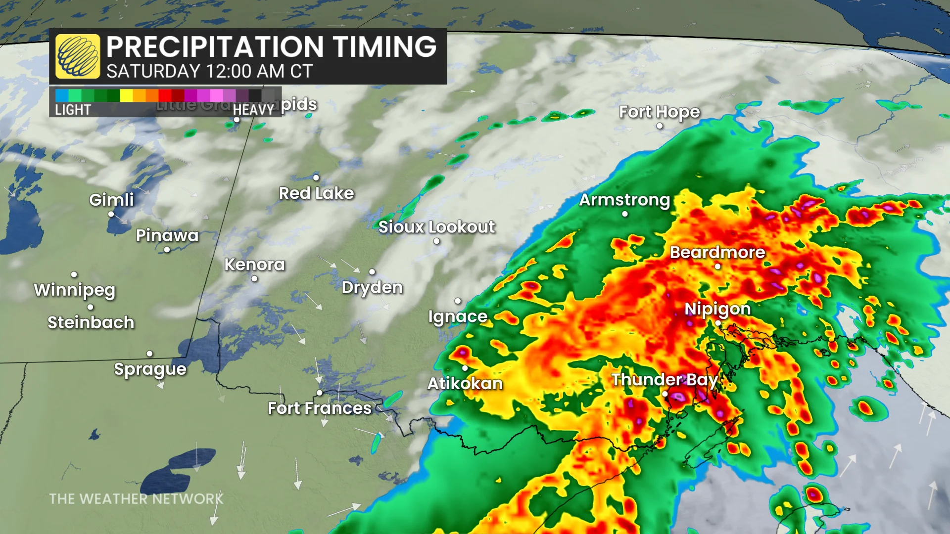 Baron - Saturday precipitation timing 12 am