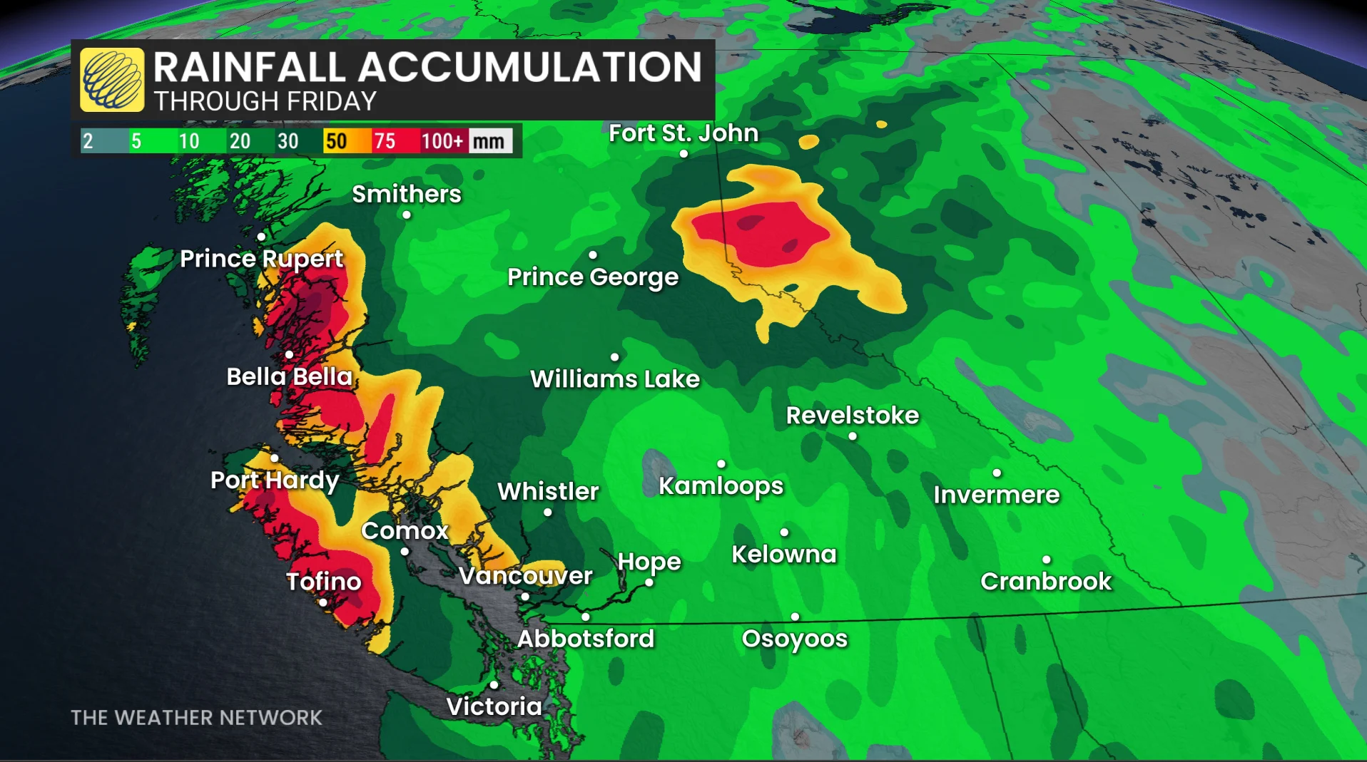 B.C. rain through Friday