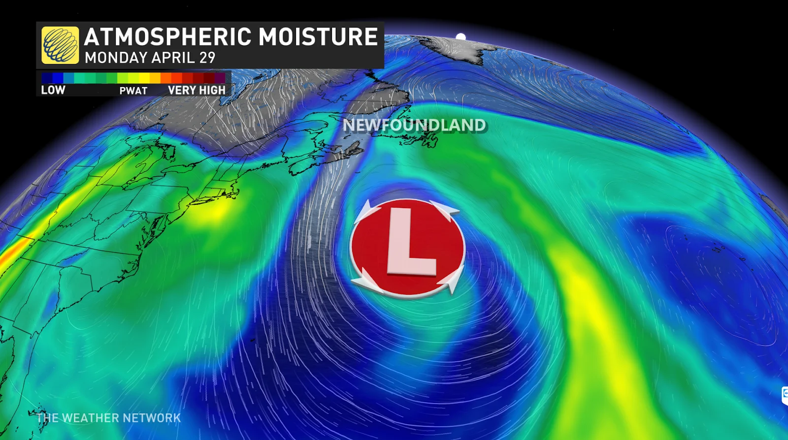 Atlantic atmospheric moisture