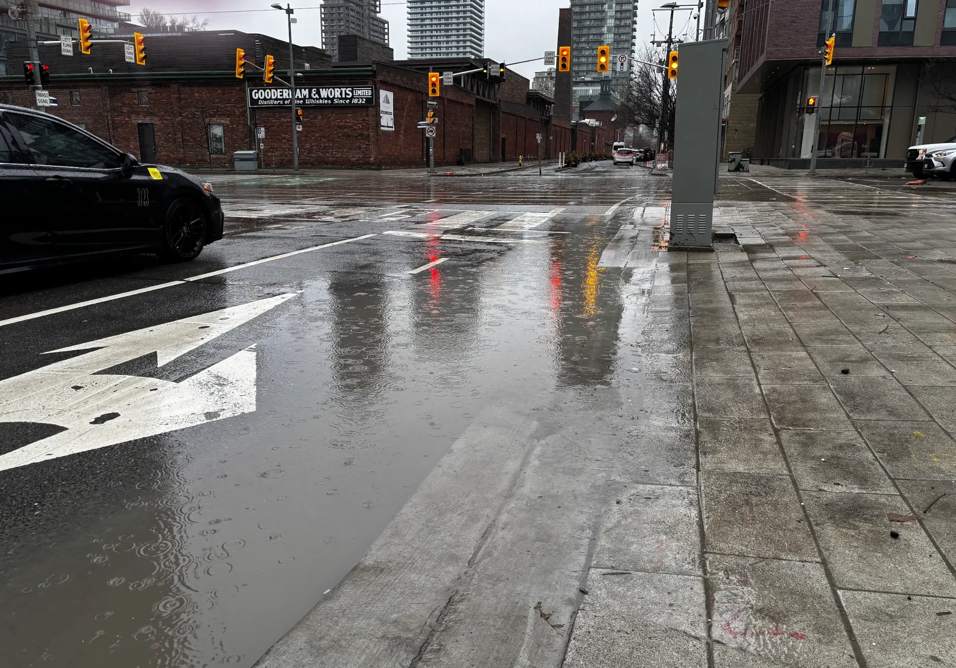 Victoria Fenn Alvarado: Toronto, Ontario, heavy rain, water pooling. March 11, 2026