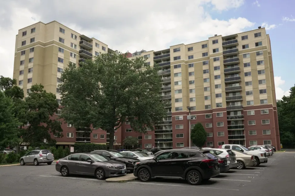 The homeowners association of Takoma Overlook condominium, above, in Takoma Park, Md., used a green bank to finance upgrades that would make the building more energy efficient. (Jason Burles/CBC)