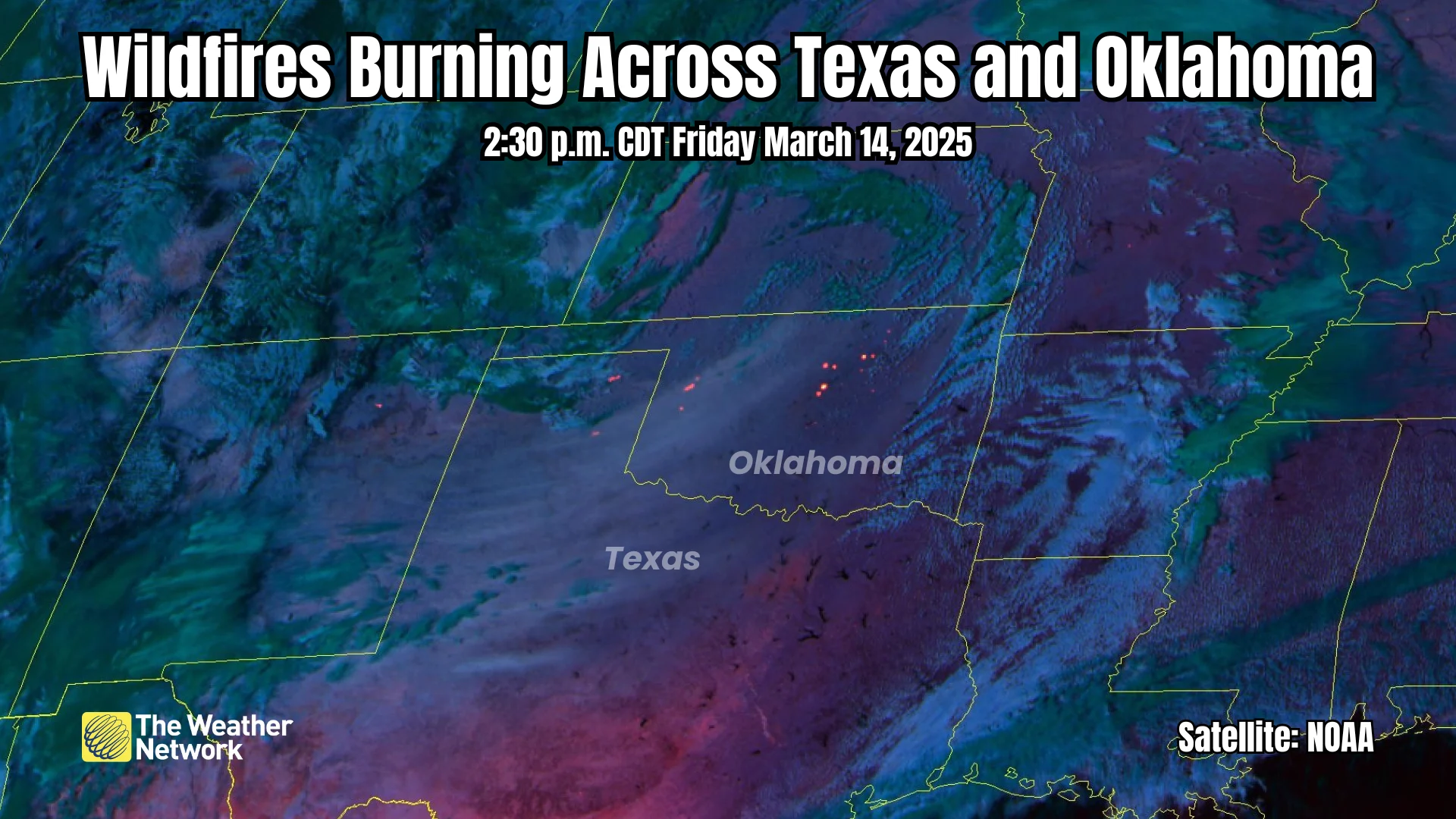 Texas Oklahoma Wildfires March 14 2025