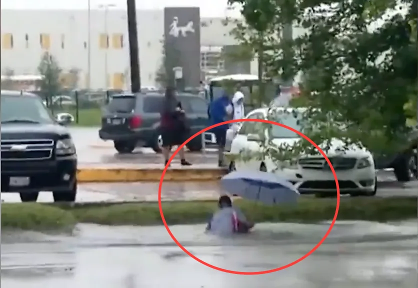 Surprise puddle leaves pedestrians in shock (YIKES!)