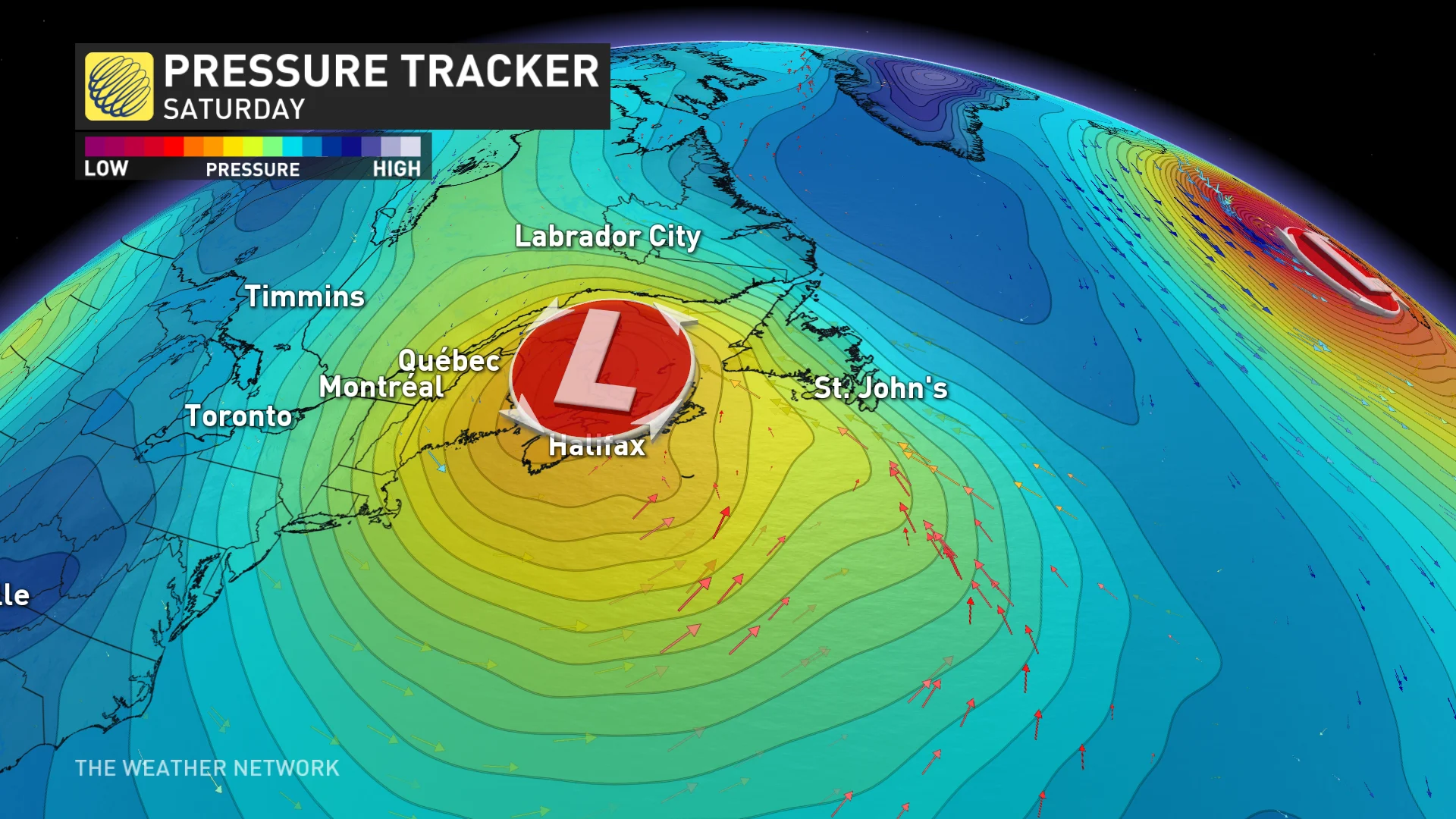 Baron - Atlantic Canada Saturday pressure tracker - Nov 23