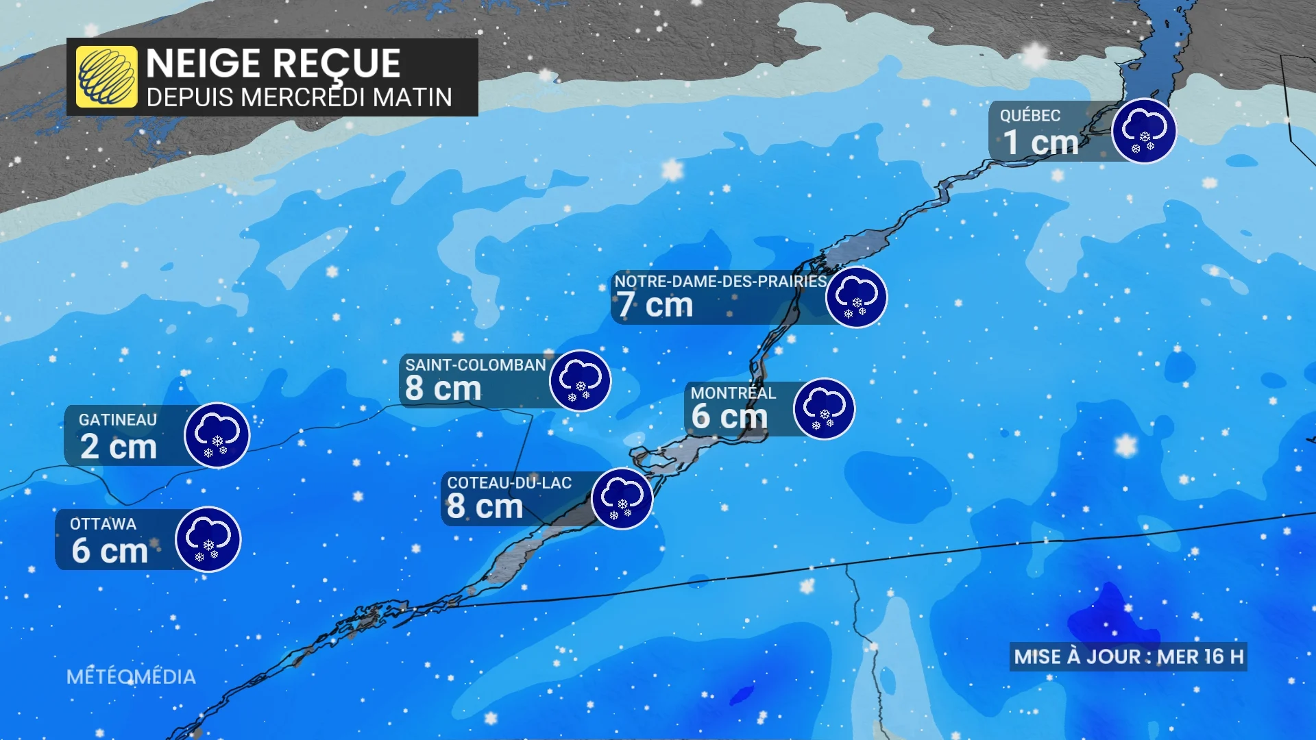 Neige reçue 16 h