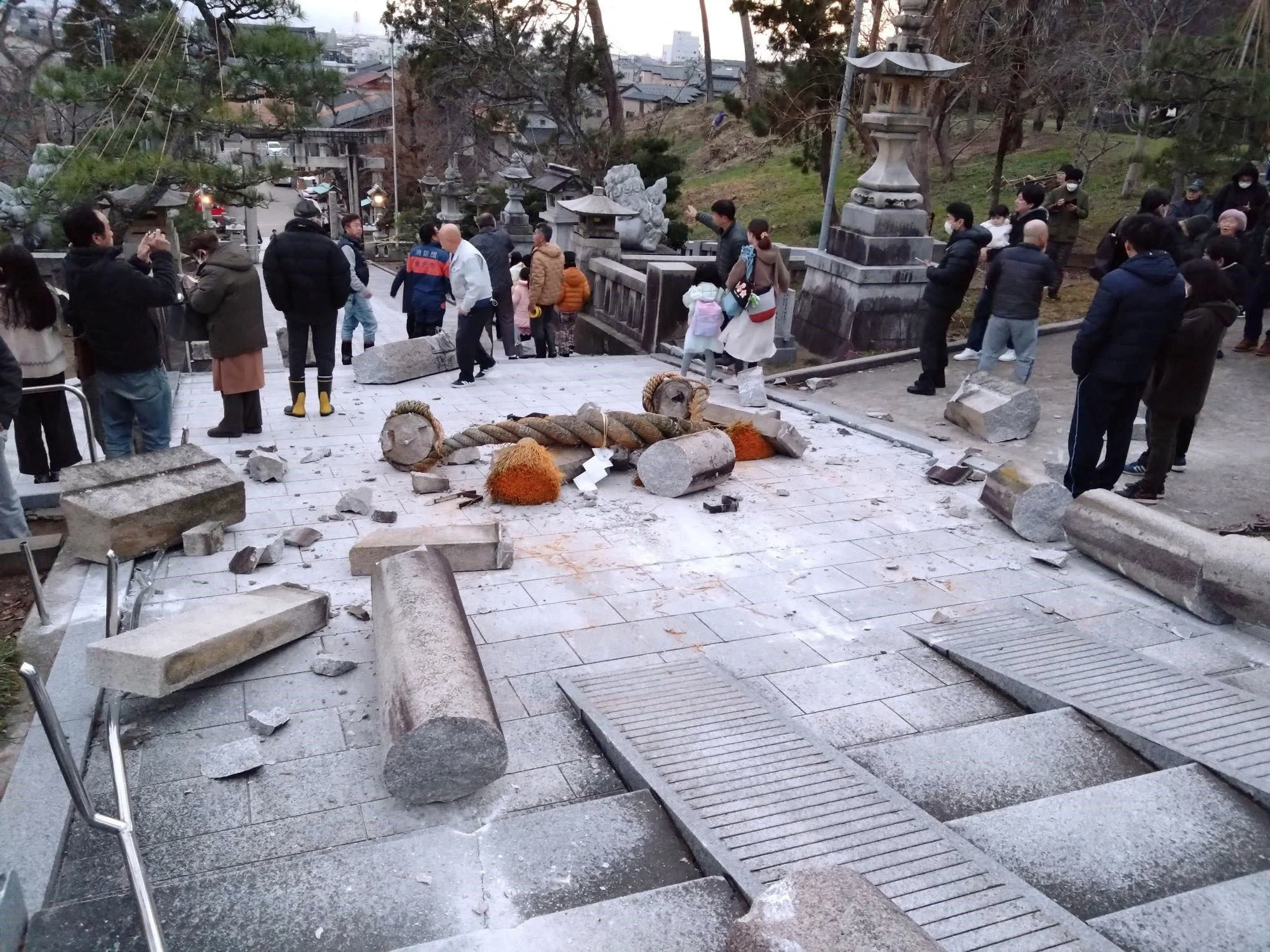 REUTERS: Collapsed torii gate caused by an earthquake is seen at Onohiyoshi Shrine in Kanazawa, Ishikawa prefecture, Japan January 1, 2024, in this photo released by Kyodo. Mandatory credit Kyodo via REUTERS