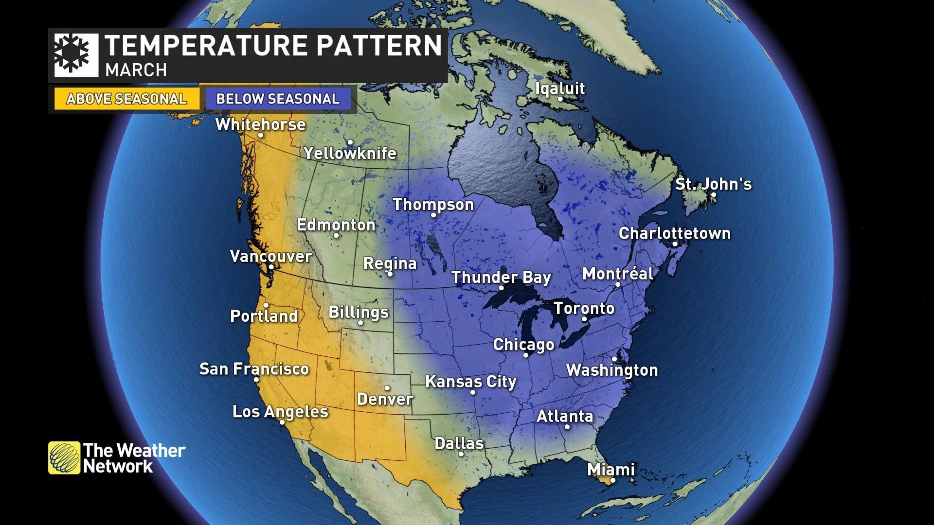 Winter forecast March temperature