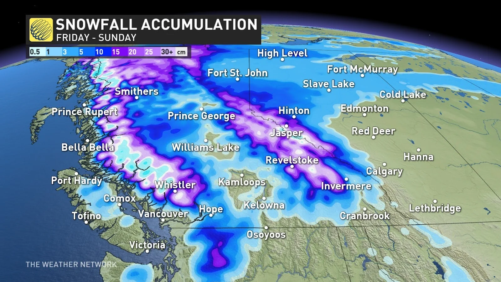 B.C. weekend snowfall forecast - Oct. 16, 2024