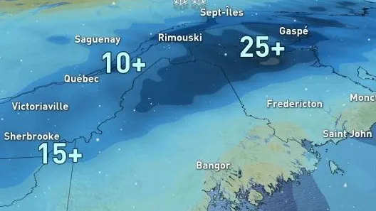 Tempête : le système fonce vers l'est du Québec