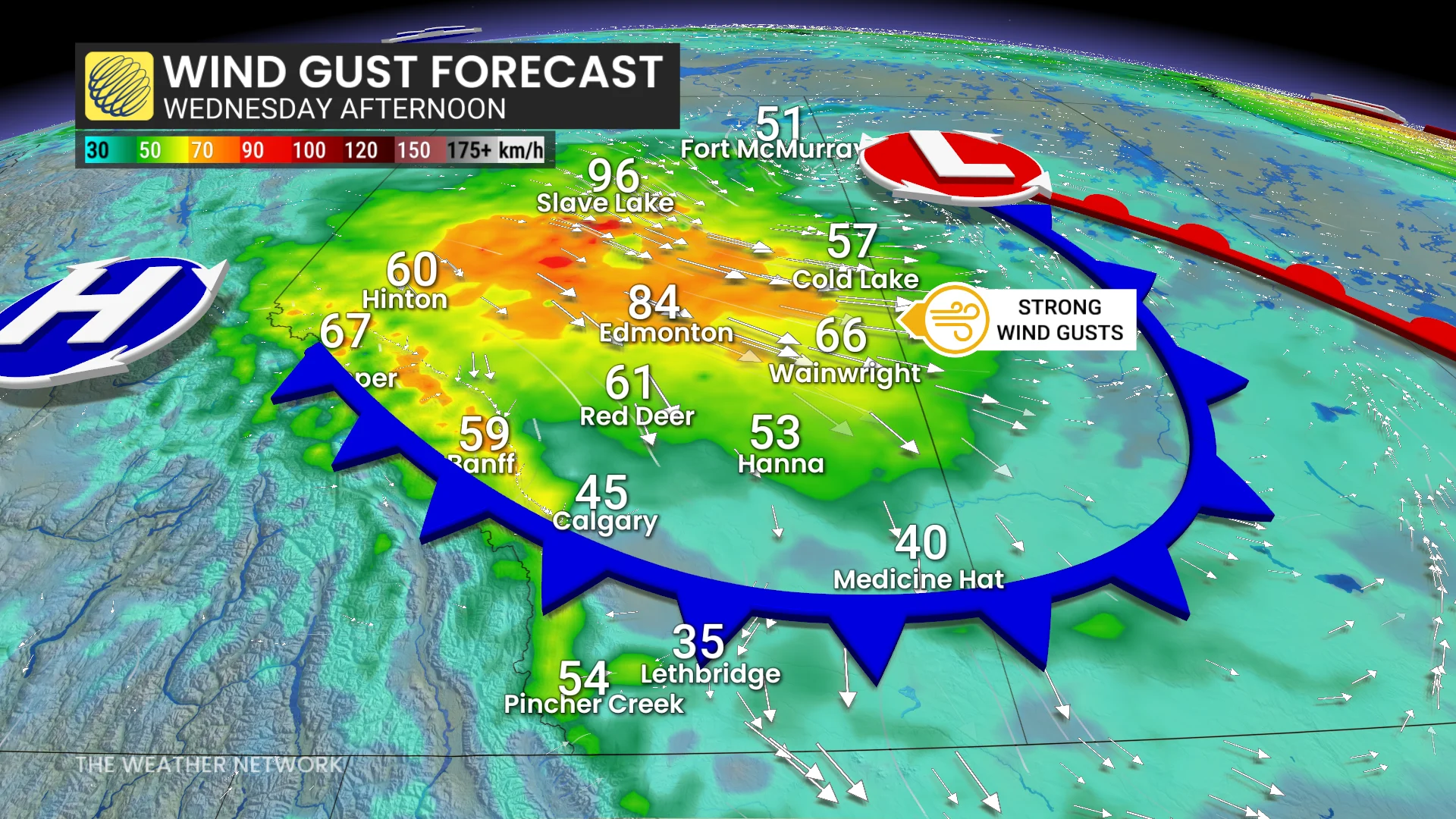 Baron - Alberta wind gust Wednesday afternoon - Oct. 14