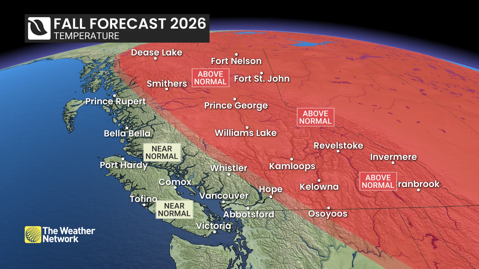 Fall 26: B.C. Temperature outlook