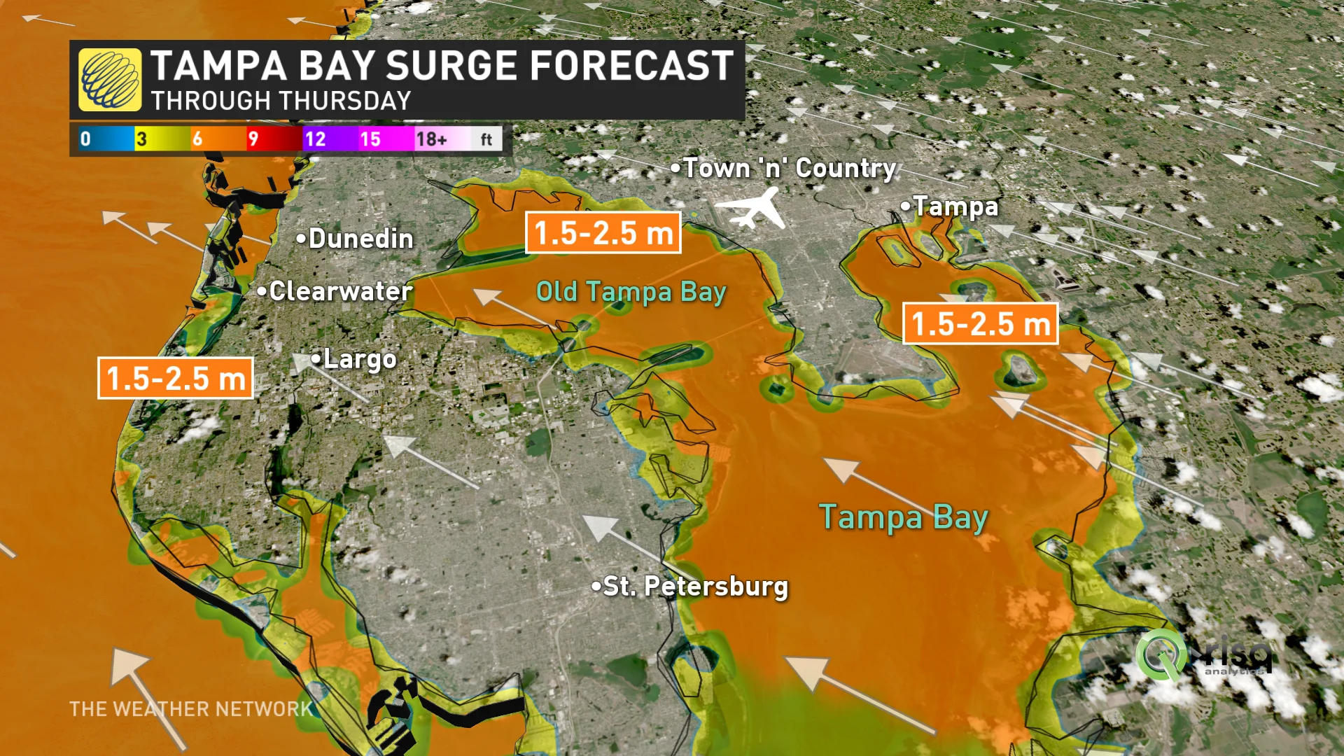 Tropical Storm Helene Storm Surge Forecast - Sept. 24