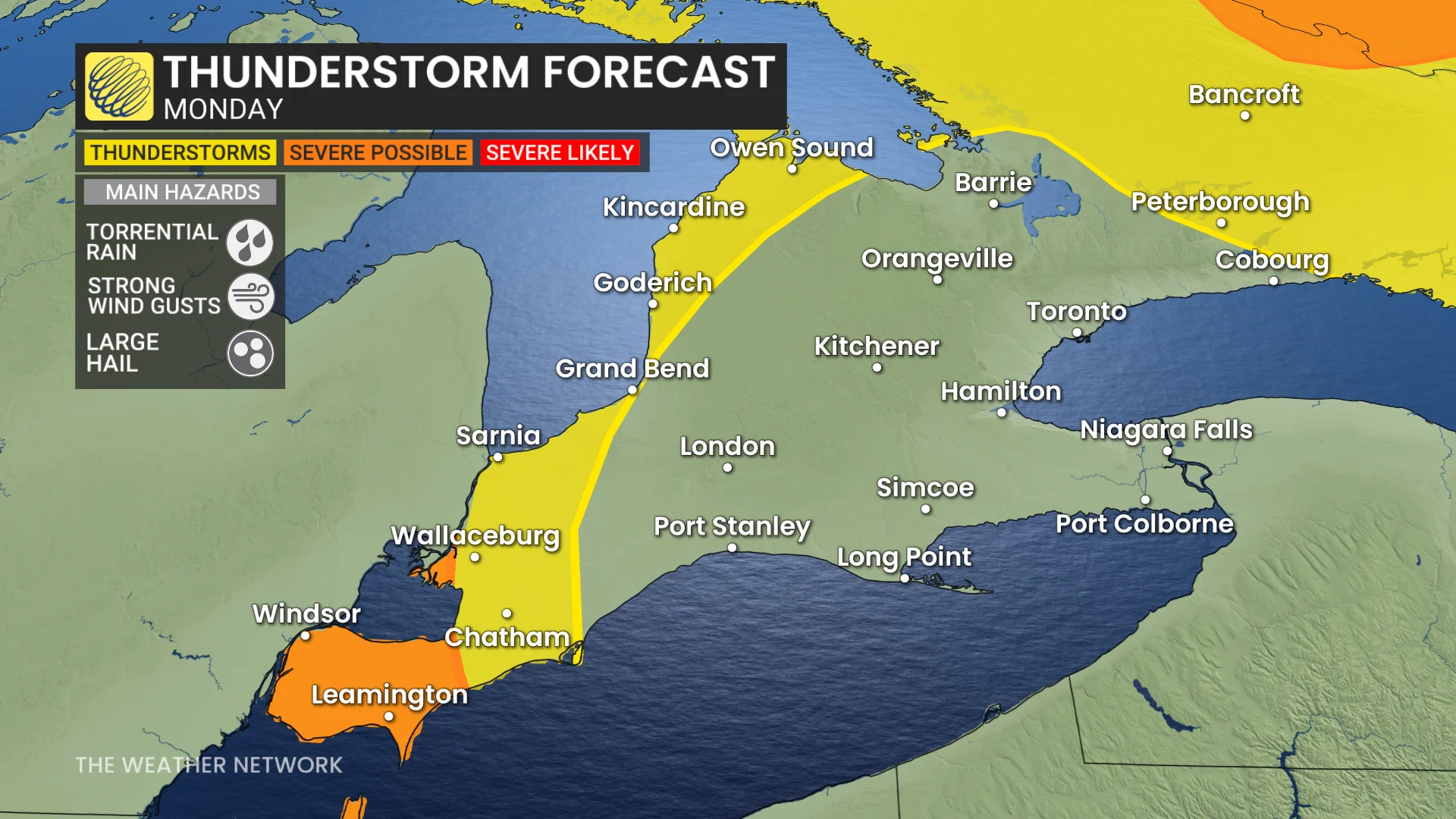 Southwestern Ontario storm risk Monday