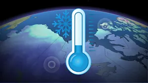 Temperatures dip to the minus-20s as chilly air spreads south