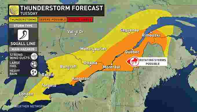 The Local weather Neighborhood – Thunderstorms push by the use of jap Ontario, Quebec, probability for rotating storms