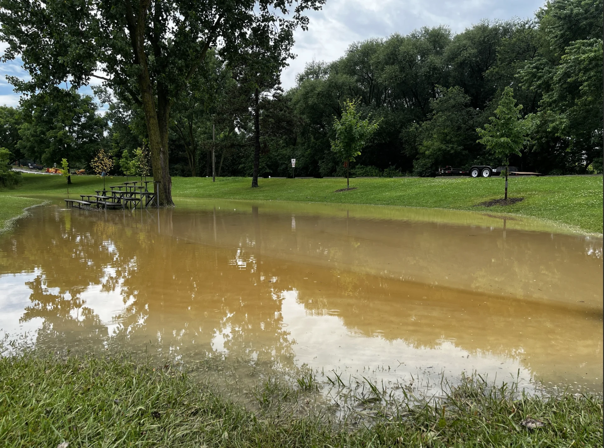 Tyler Hamilton: Toronto flooding, floods. July 16, 2024 - Weston neighbourhood, walking towards Humber