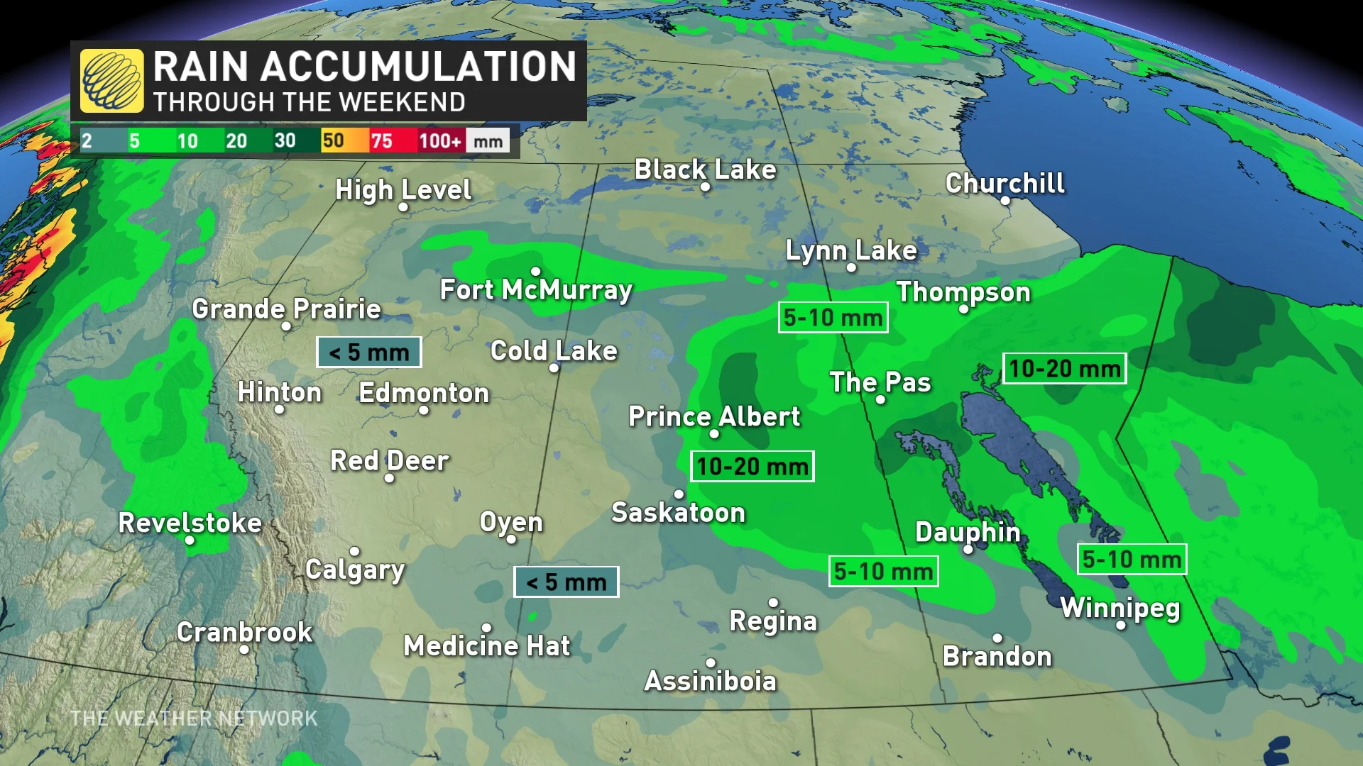 Prairies weekend rainfall