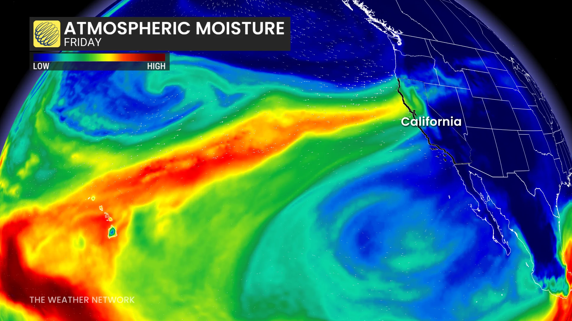 California atmospheric moisture December 19 2025