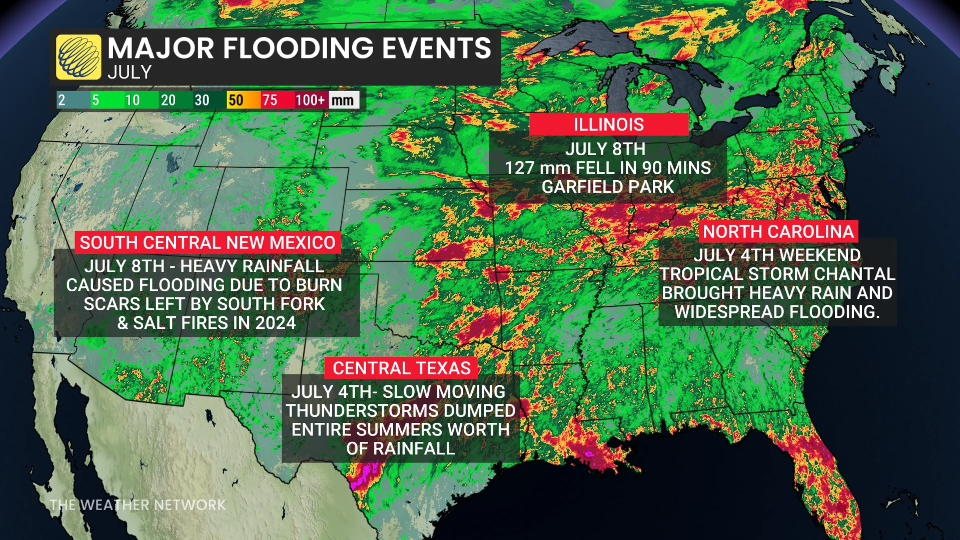 US Major Flood Events 2025