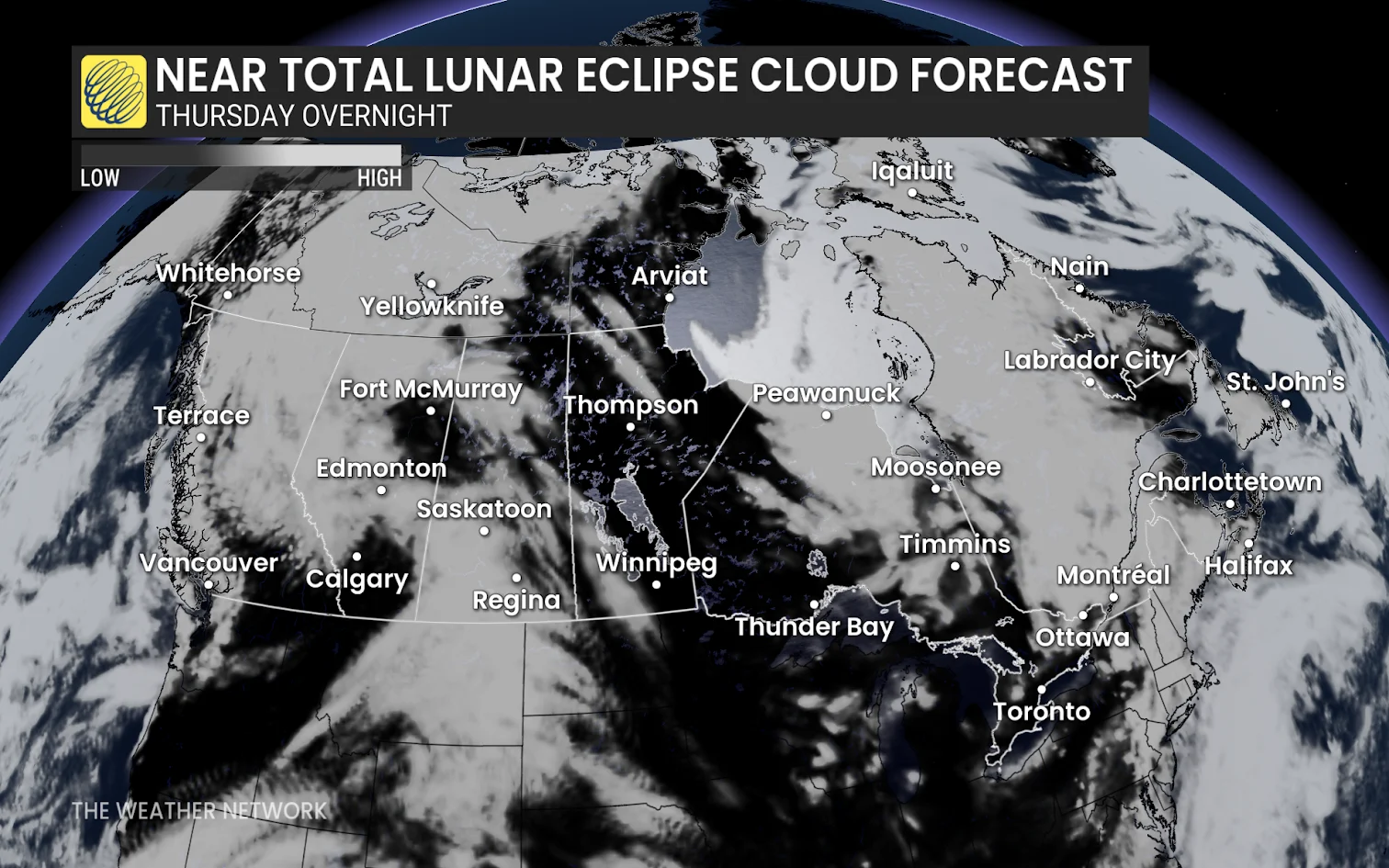 Aug 27 - Lunar Eclipse Cloud Forecast