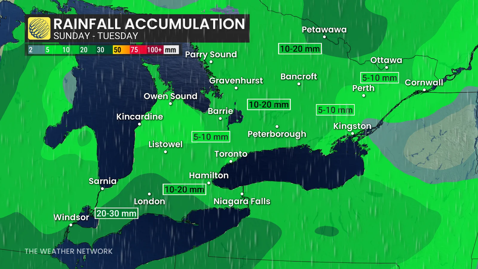 Ontario rainfall forecast