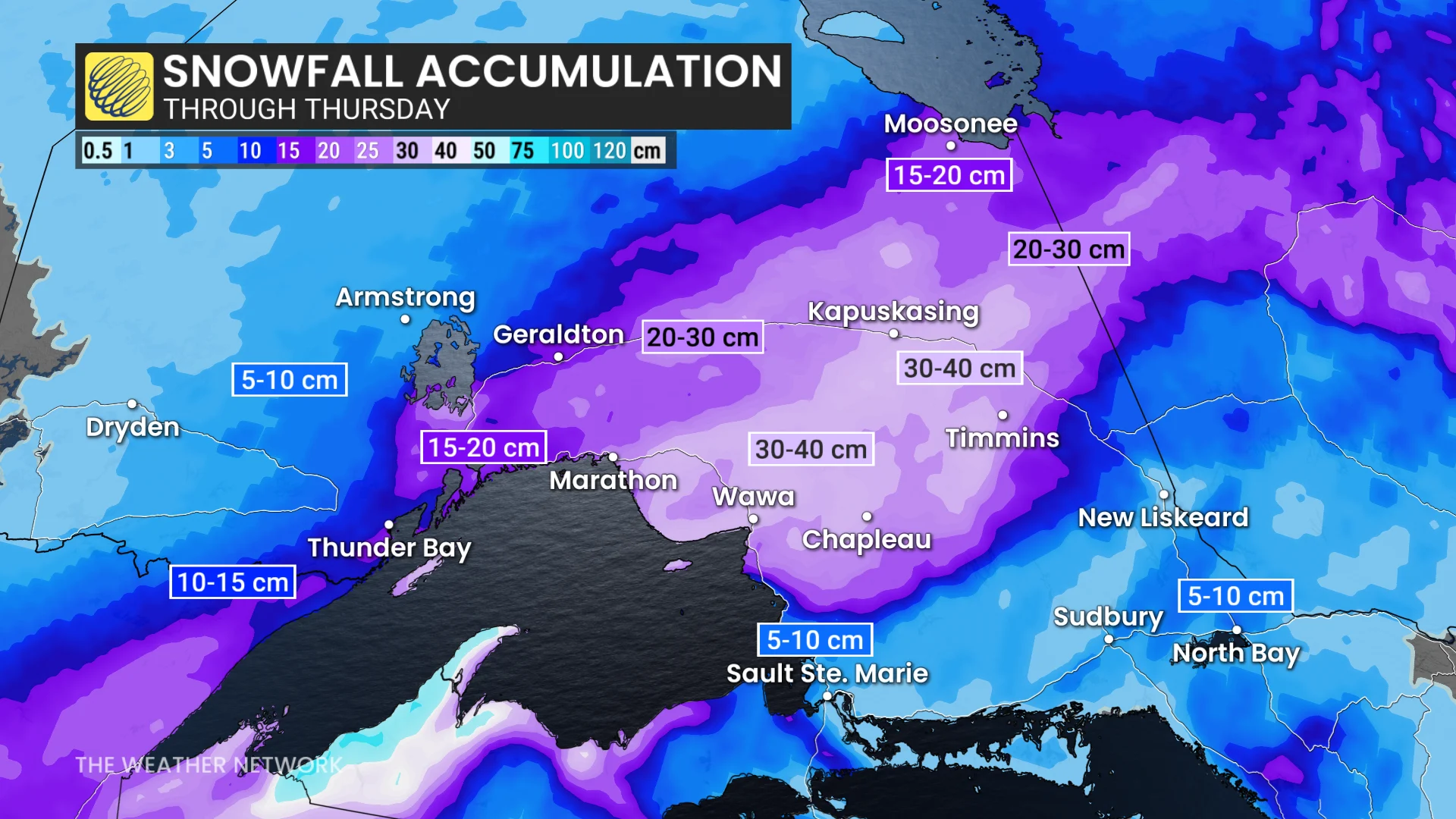 Baron - Northern Ontario snow totals - Nov 25