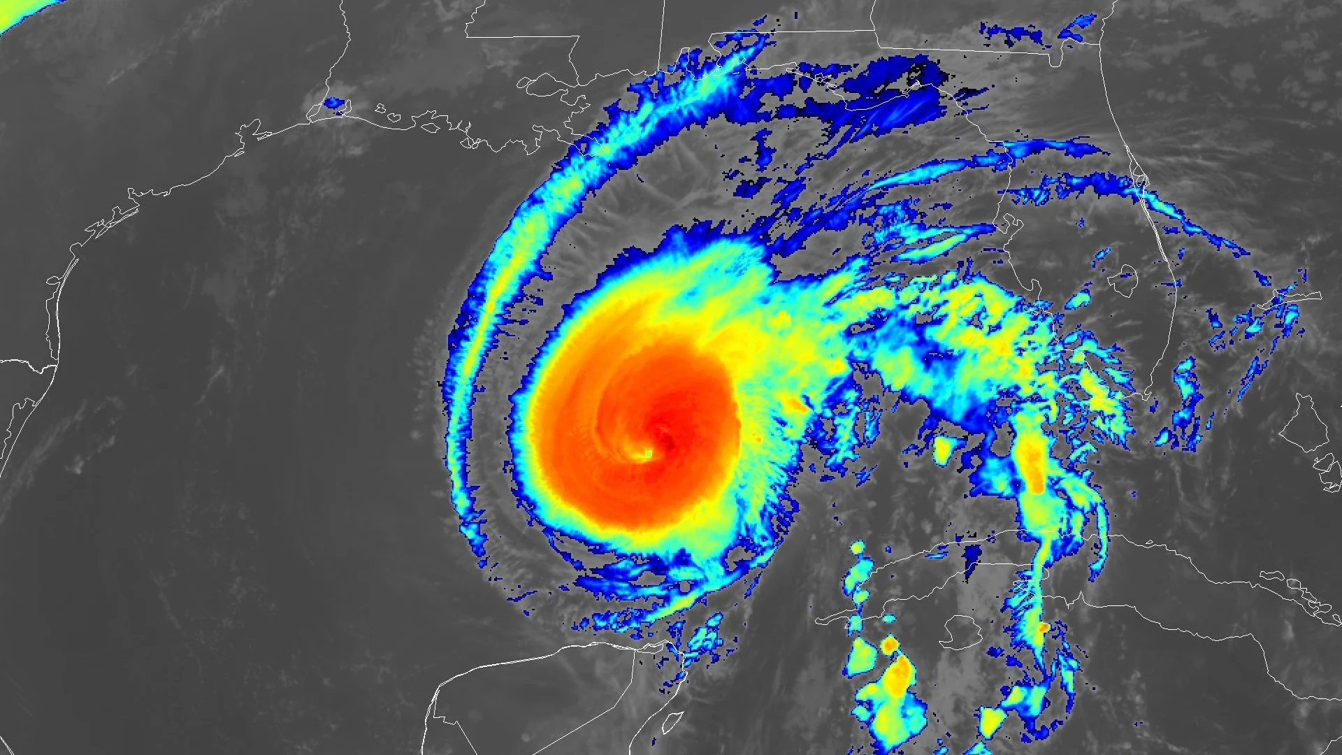 (NOAA) Hurricane Rafael infrared satellite image November 8, 2024