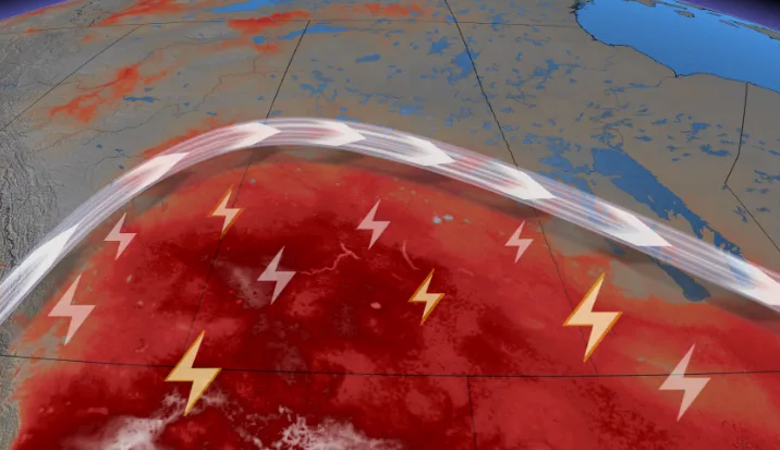 Strong storms and dangerous heat will cover the Prairies this weekend