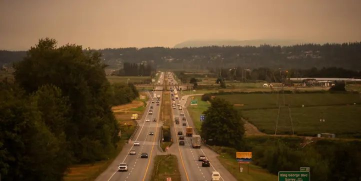 CBC - Smoke on Highway 99 in Surrey - Ben Nelms