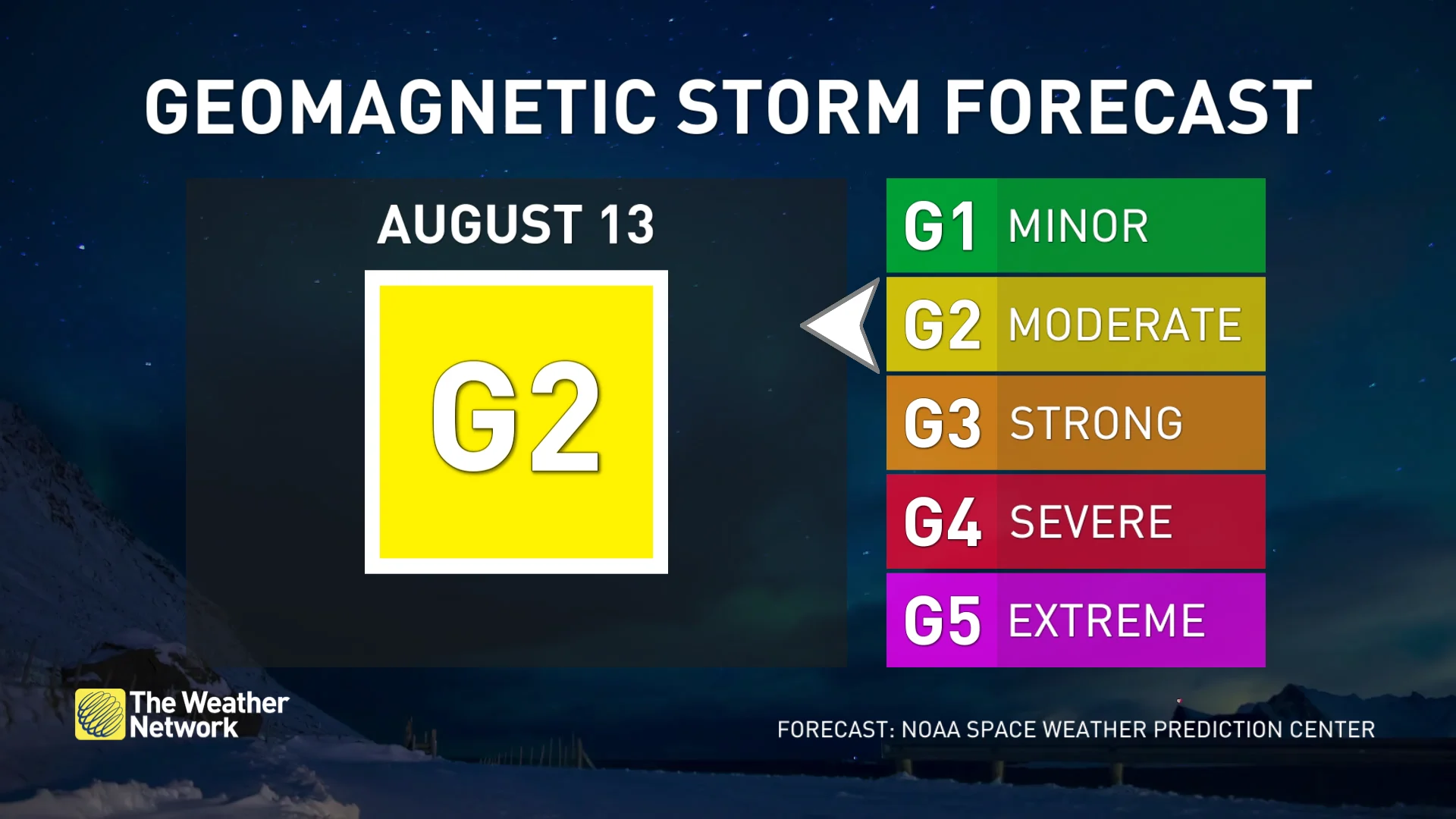 Monday night geomagnetic storm forecast Aug 12, 2024