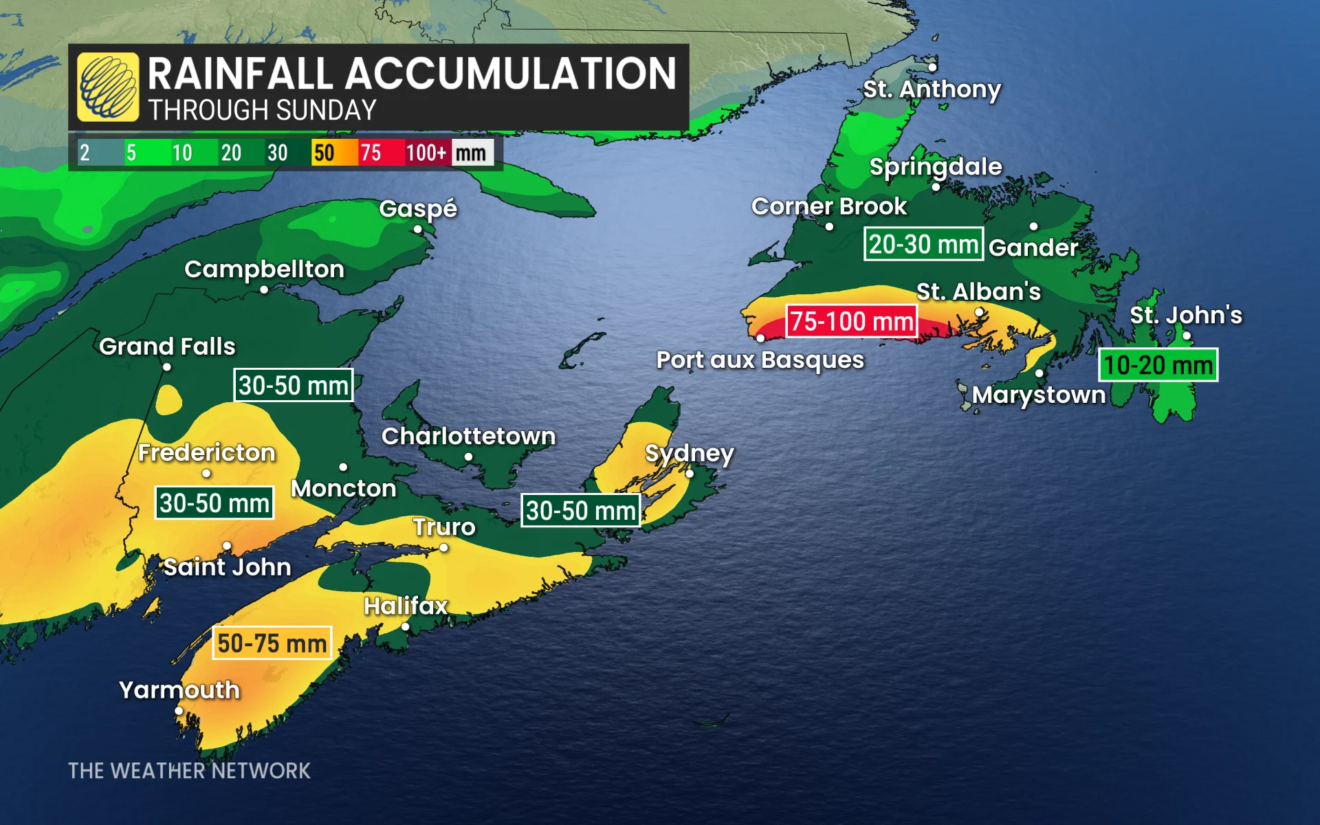 Baron - Atlantic Canada rainfall - April 24