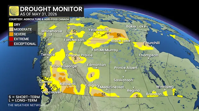 Abnormally dry conditions cover a quarter of Canada to start summer ...