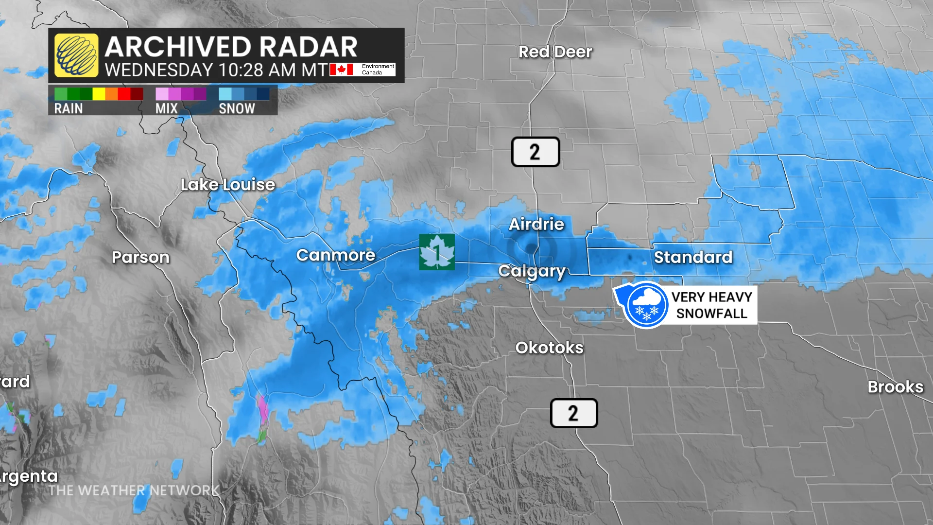Baron - Calgary radar - Wednesday morning - Mar 25