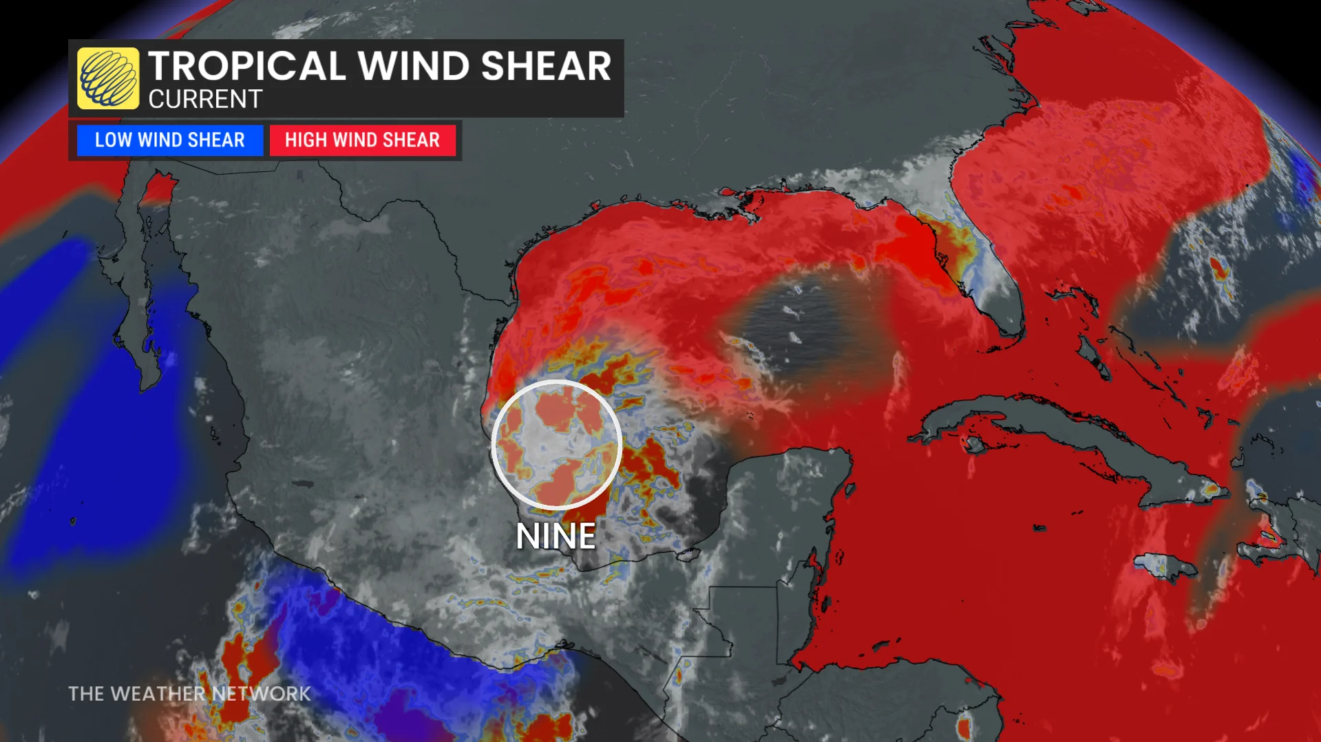 Tropical Wind Shear (current) Gulf of Mexico