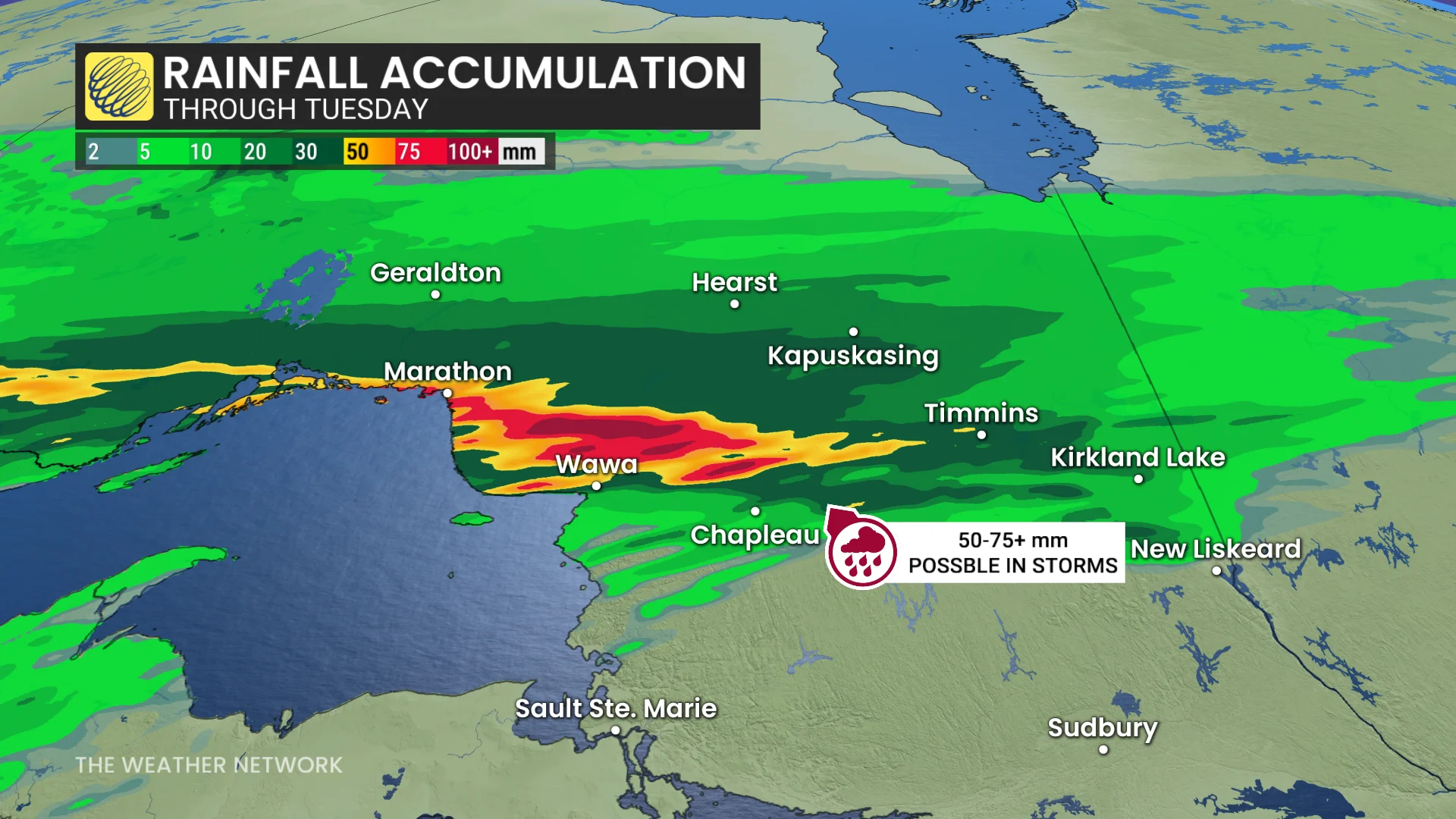 Baron - Northern Ontario rainfall forecast - July 15
