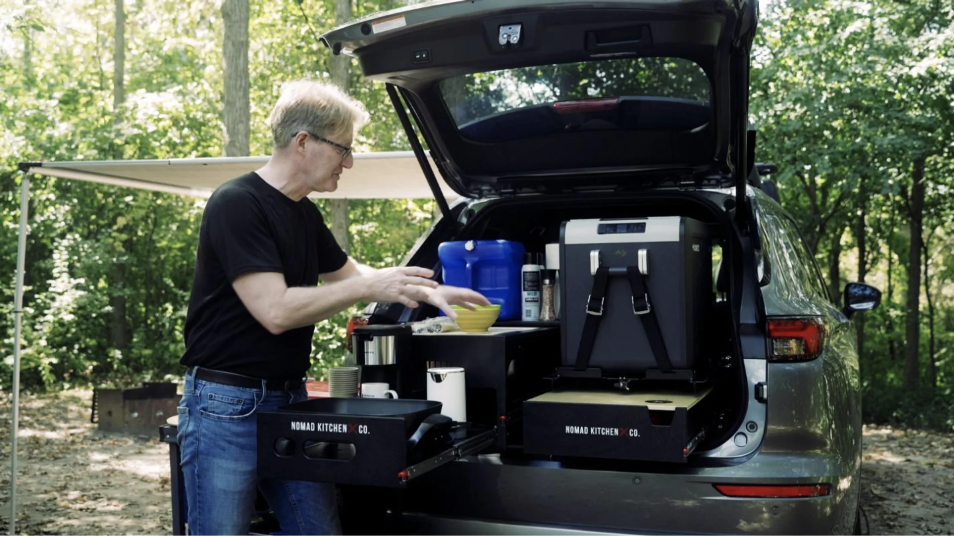 The Weather Network: Mark Robinson pictured camping with ease alongside his 2024 Mitsubishi Outlander PHEV GT S-AWC. (The Weather Network)