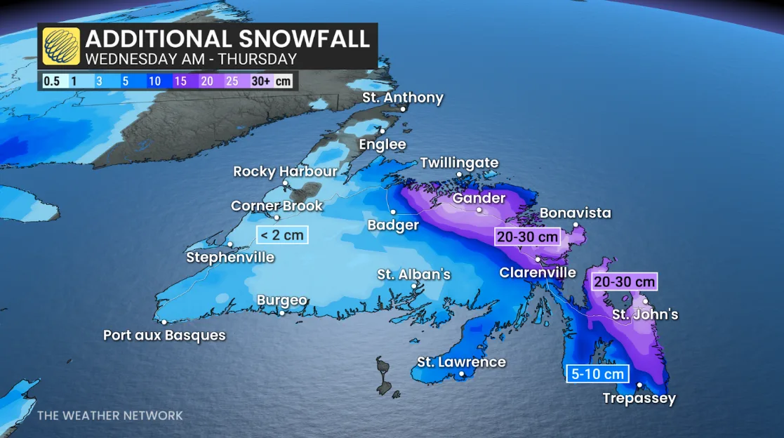 Power outages reported as parts of Newfoundland brace for 60 cm of snow ...