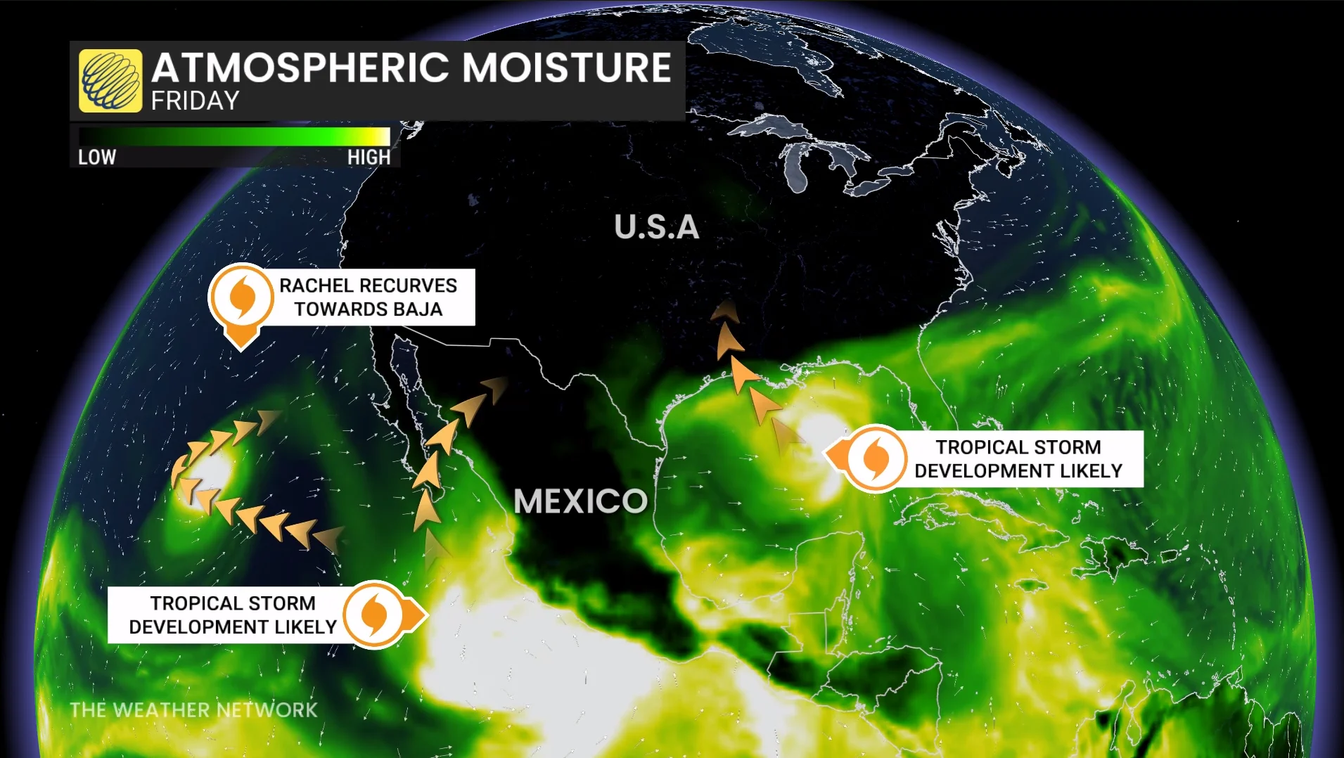 Atmospheric moisture Friday (Gulf of Mexico)
