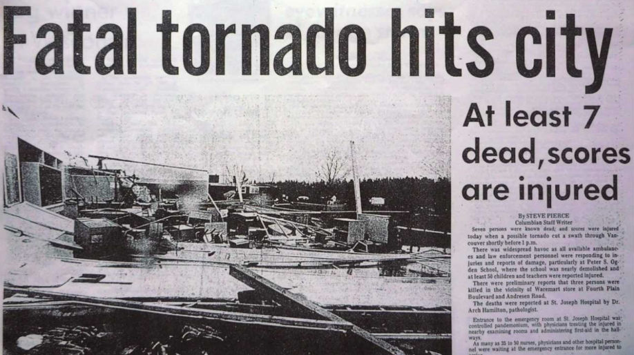 The April 5, 1972 F3 tornado remains the deadliest in the Pacific Northwest