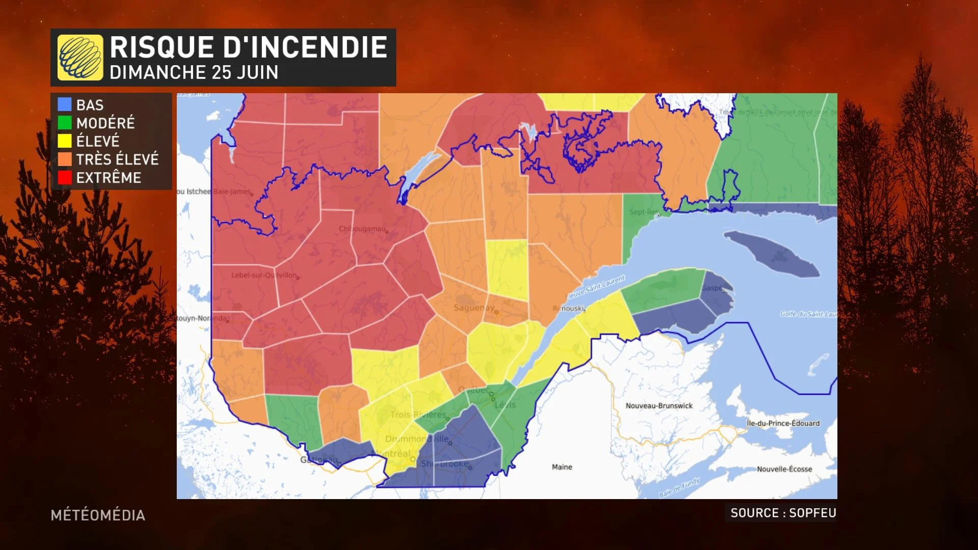 Risque d'incendie dimanche