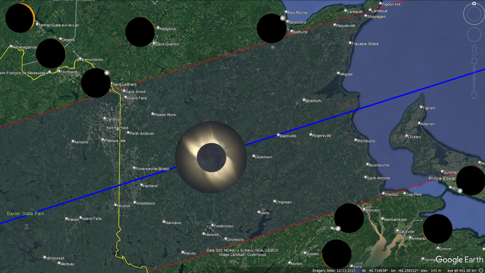 April 8 2024 - Path of Totality - NB w icons 