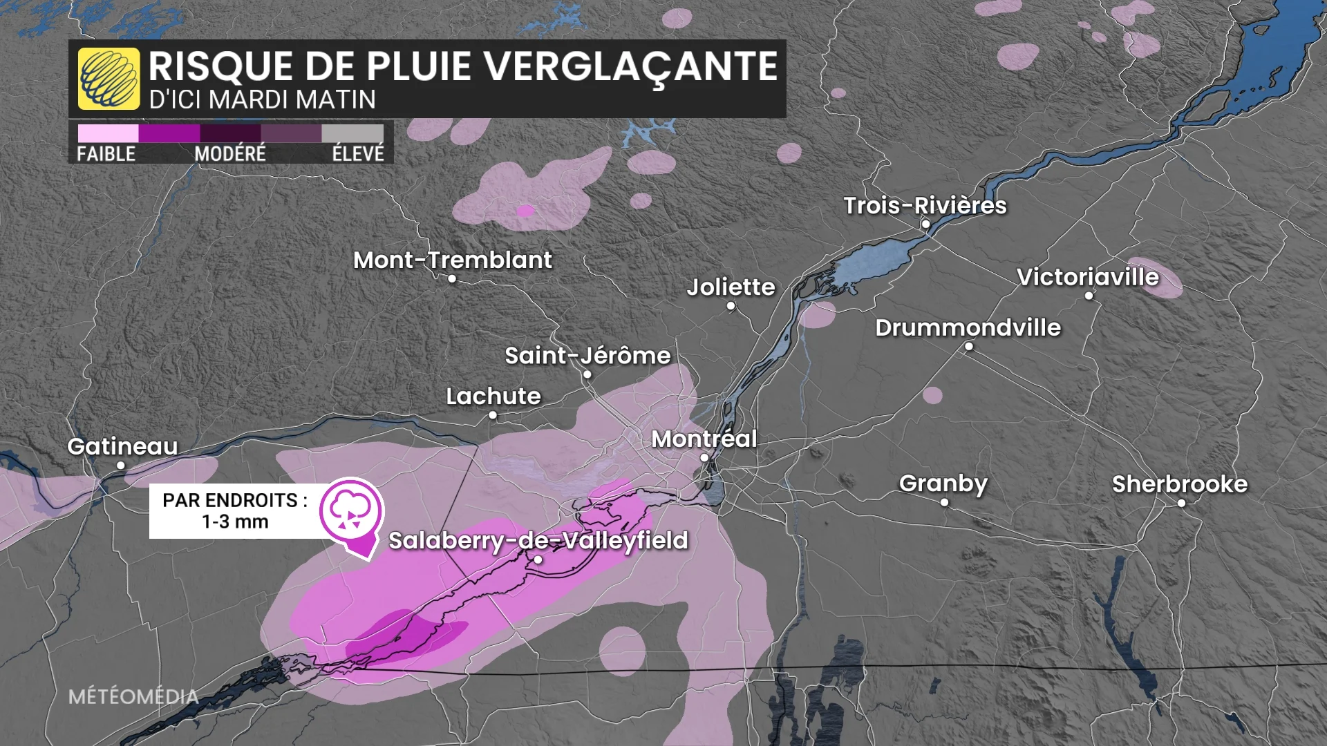 risque de pluie verglacante